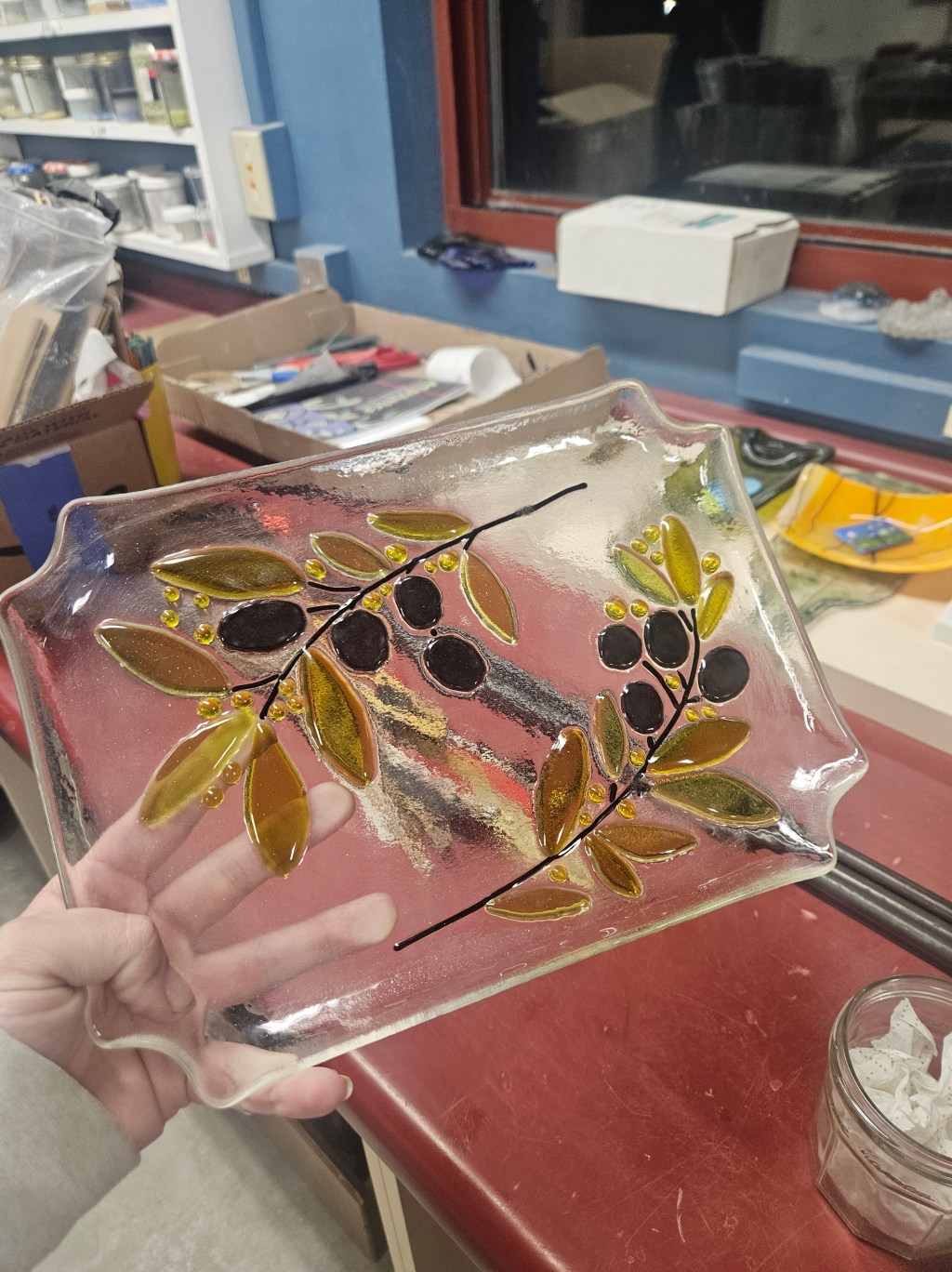 Fused Glass Olive&nbsp;Dish
